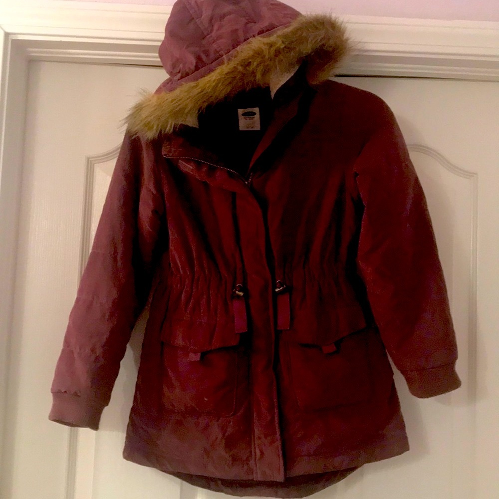 Old Navy girls warm coat burgundy